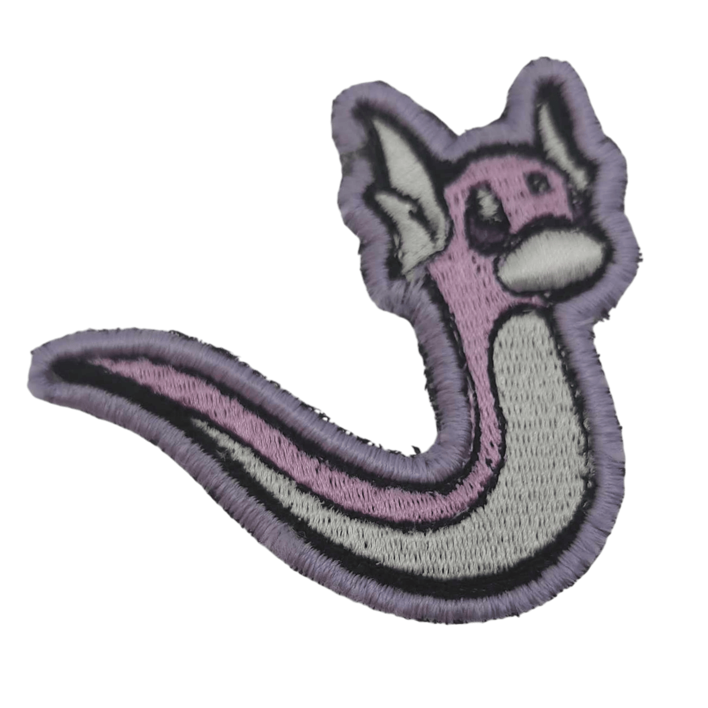 Handmade Embroidered Shiny Dratini Patch - SBPC - HMEP - DRT - GLW - 001 - Sticky Back Patch Company - Handmade Embroidered Shiny Dratini Patch
