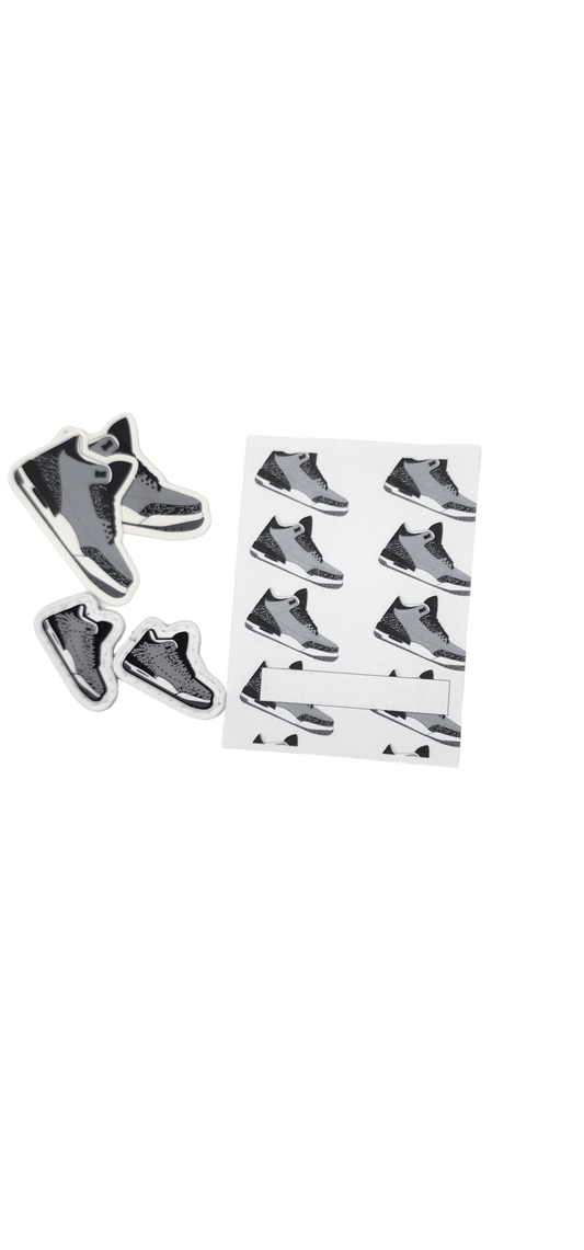 Wolf Grey V1 sneaker stickers and art card.