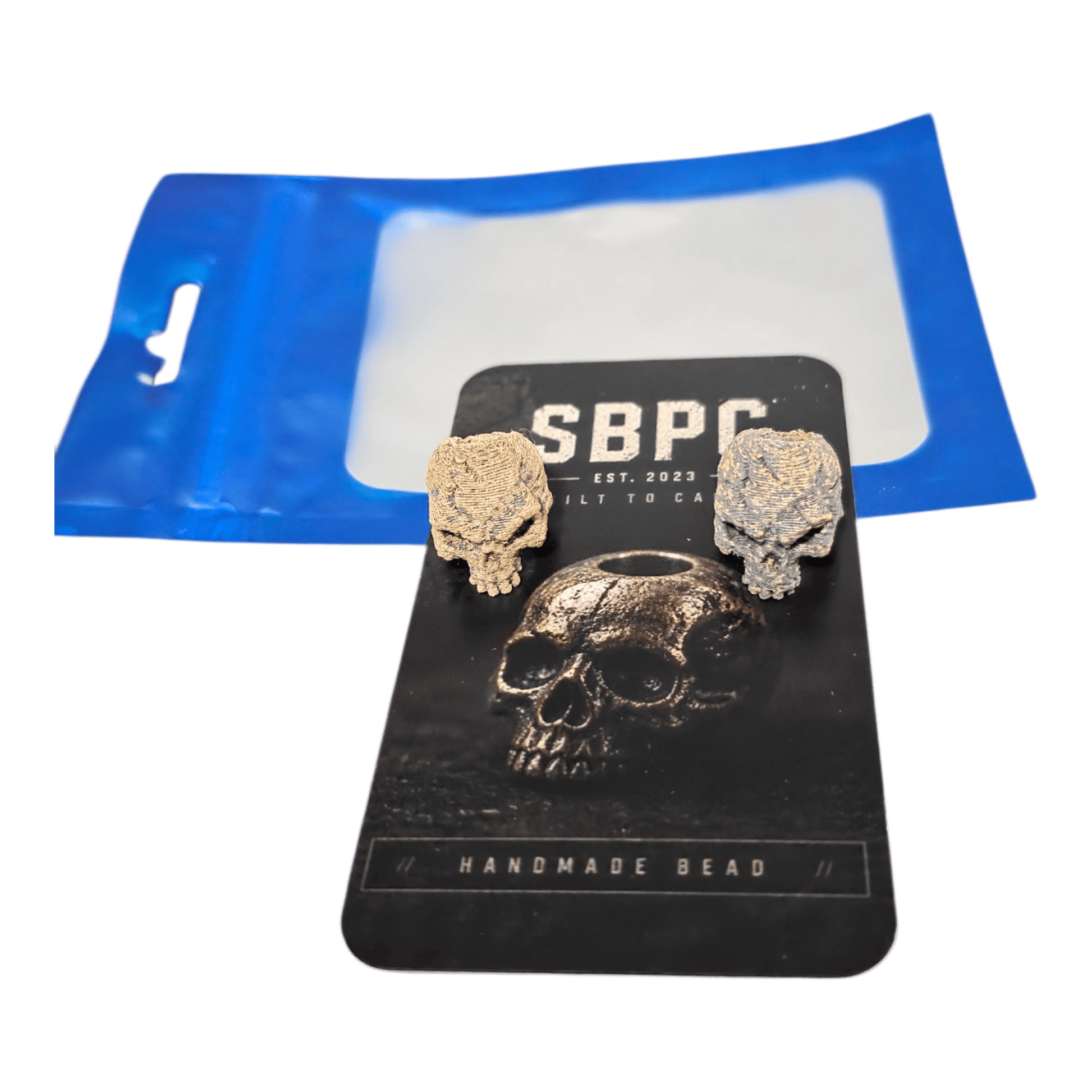 Battle Worn Skull Bead Set – Patina EDC Lanyard Beads (2 Pack) - Bead -  - Sticky Back Patch Company - Battle Worn Skull Bead Set – Patina EDC Lanyard Beads (2 Pack)