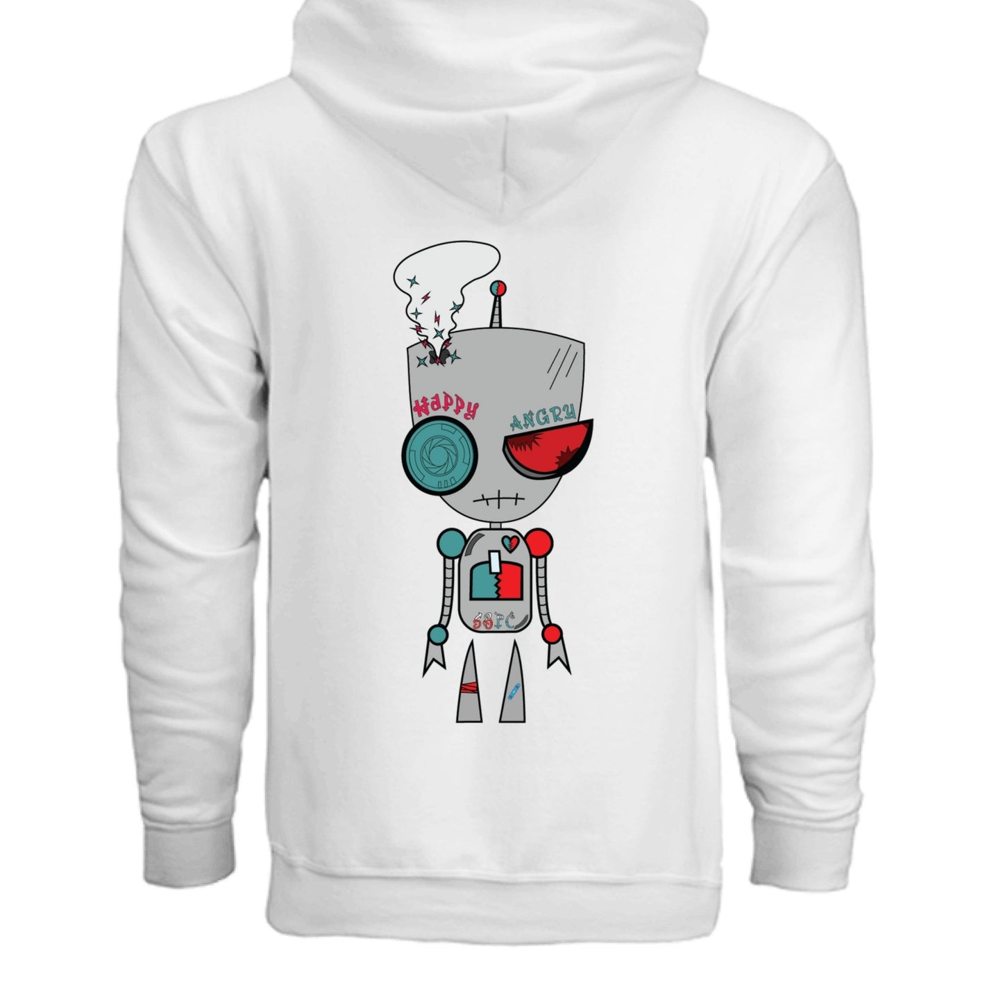 Bipolar Hoodie - 2mmnxvdua - Sticky Back Patch Company - WHITE - BACK