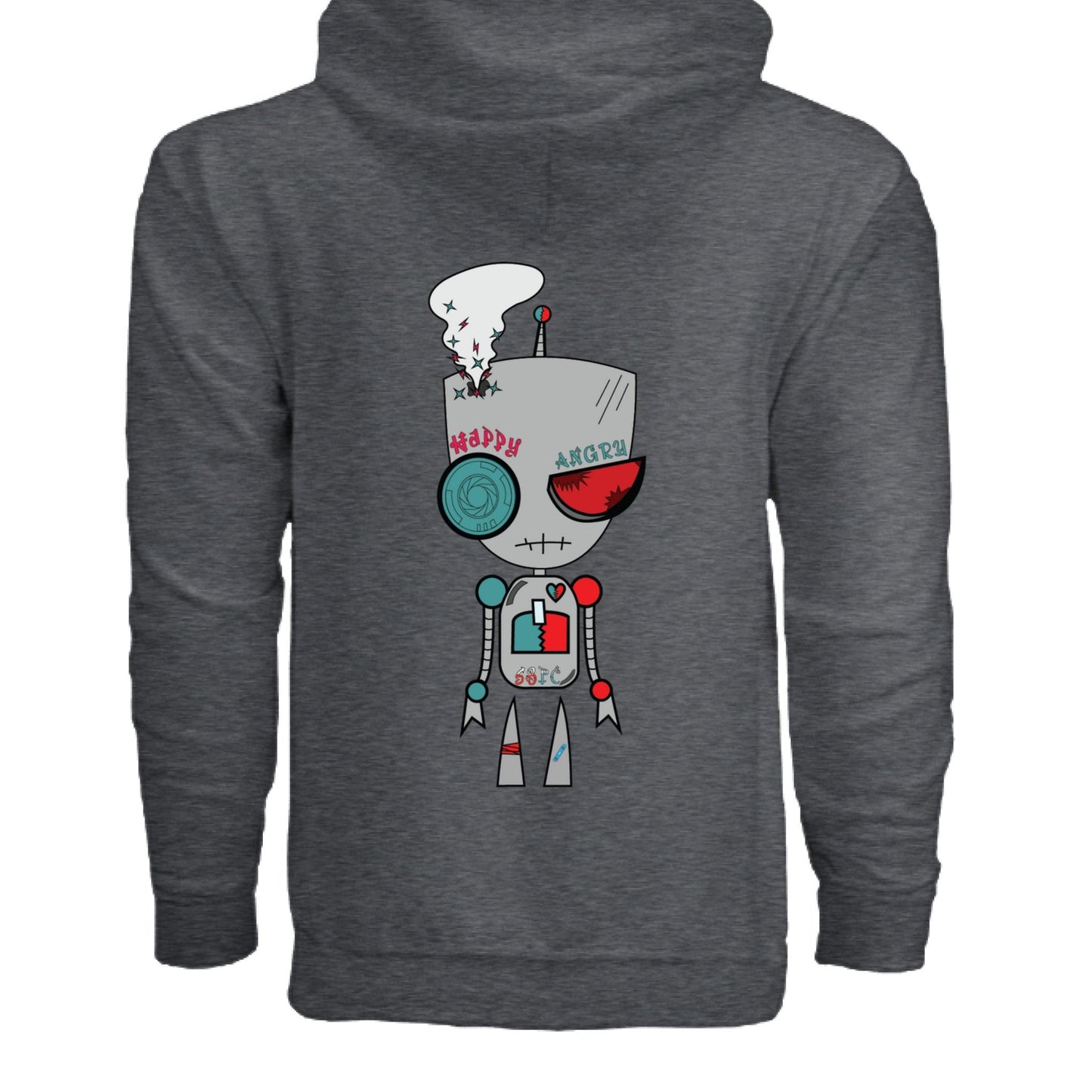 Bipolar Hoodie - 2mmnxvduo - Sticky Back Patch Company - DARK HEATHER - BACK