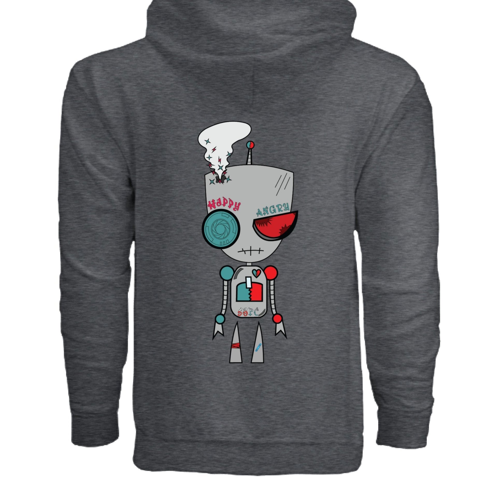 Bipolar Hoodie - 2mmnxvduo - Sticky Back Patch Company - DARK HEATHER - BACK