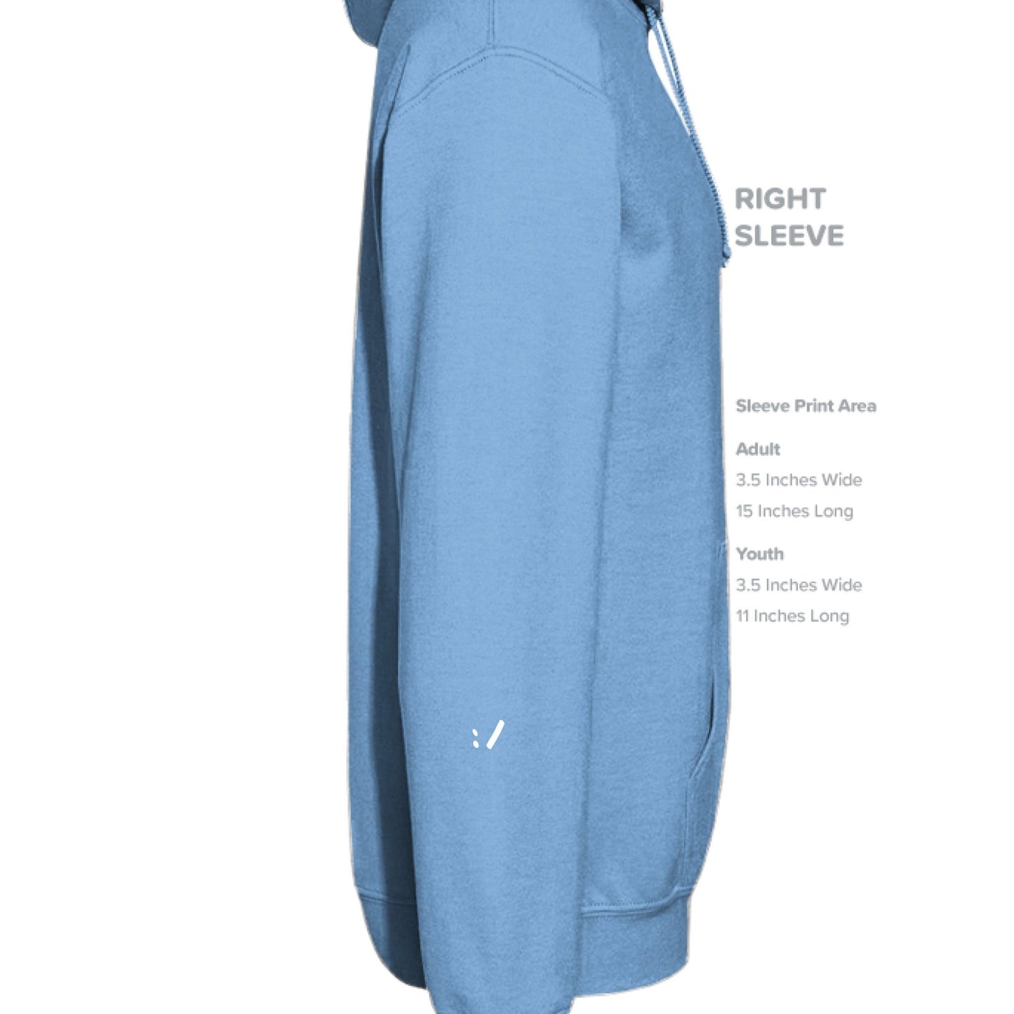 Bipolar Hoodie - 2mmnxvduu - Sticky Back Patch Company - CAROLINA BLUE - SLEEVE_RIGHT