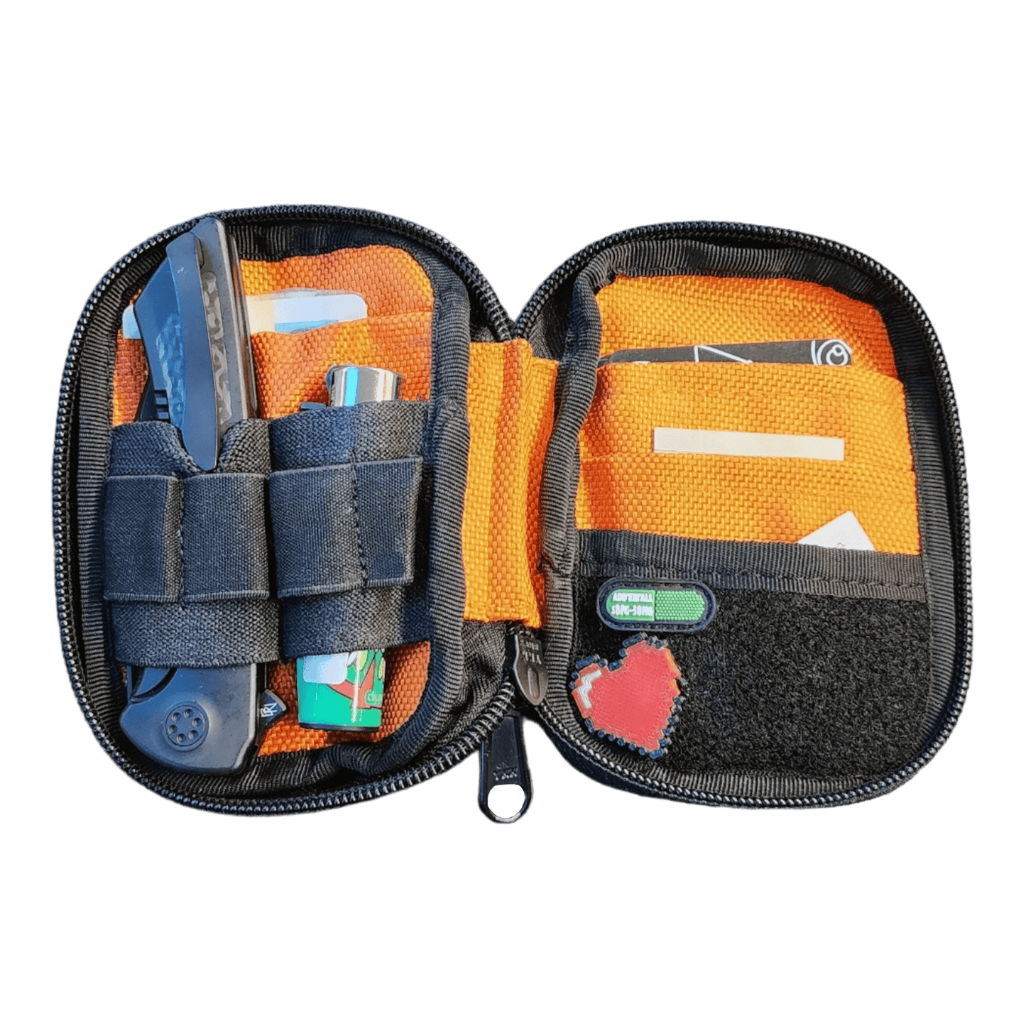 Micro Pouch: Compact, Versatile EDC Organizer - EDC Pouch - SBP-MP-OR-003 - Sticky Back Patch - Micro Pouch: Compact, Versatile EDC Organizer