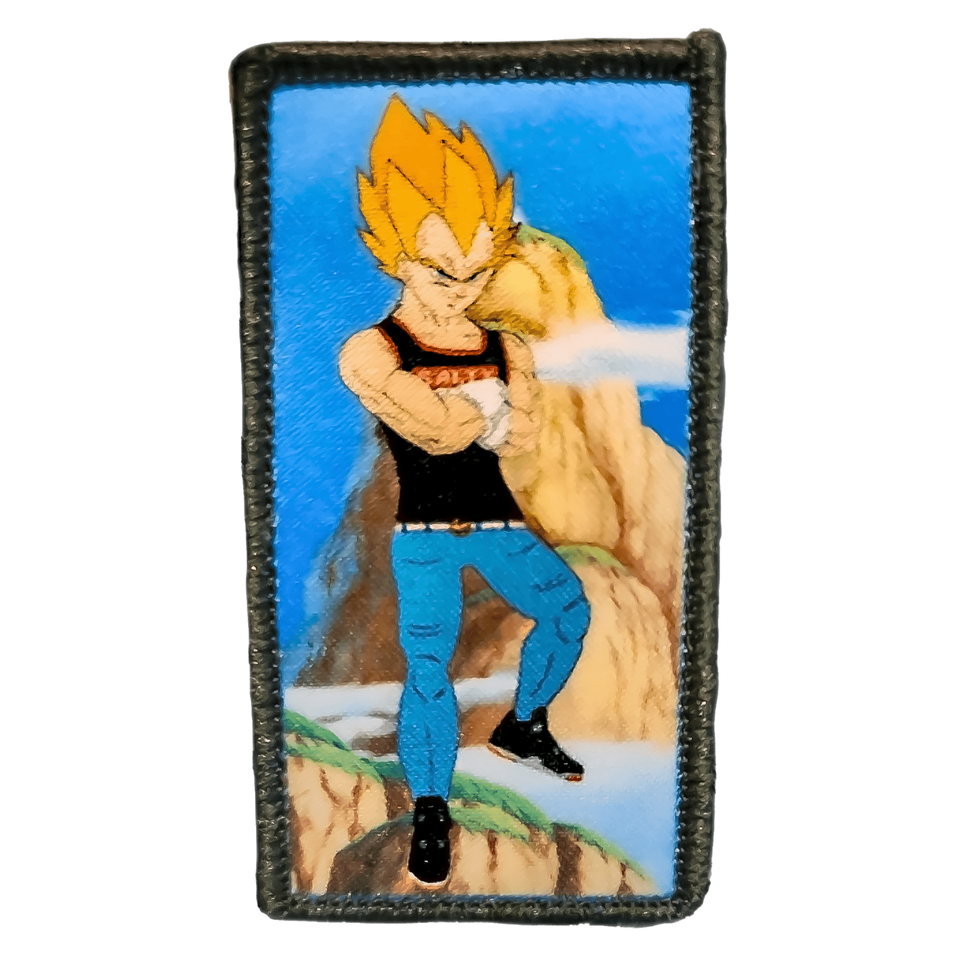 Sublimated Patch: Freshest Prince - Sublimated Patch - SBP-EP-FP-001 - Sticky Back Patch Company - Freshest Prince sublimated patch featuring a character in streetwear with a mountain background.