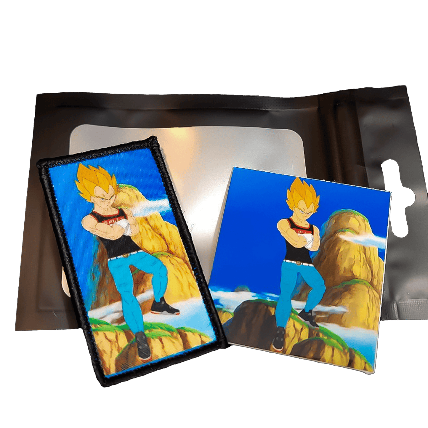 Sublimated Patch: Freshest Prince - Sublimated Patch - SBP-EP-FP-001 - Sticky Back Patch Company - Freshest Prince sublimated patch with matching art card, featuring a character in streetwear against a mountain background.